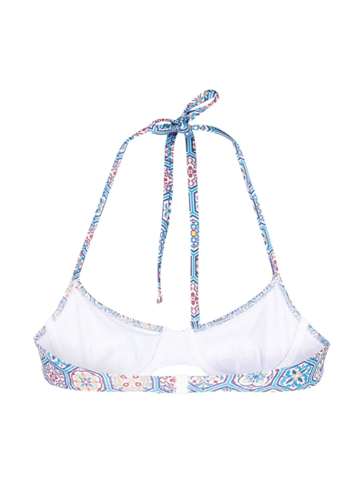 Solid & Striped Ginger Geometric Bikini Top In Blau