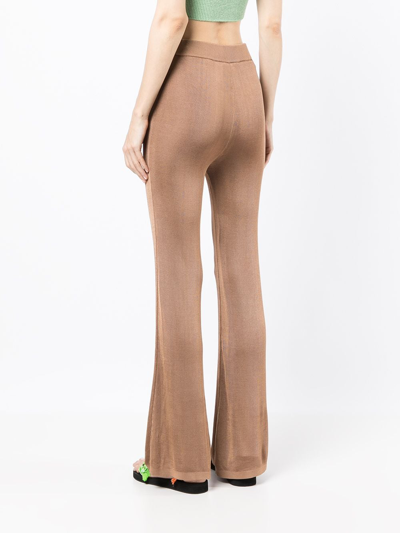 Staud Stretch Flared Trousers In Braun