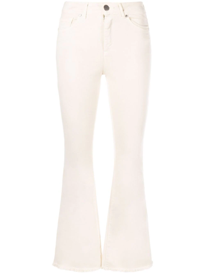 Shop Federica Tosi Mid-rise Flared Jeans In Nude