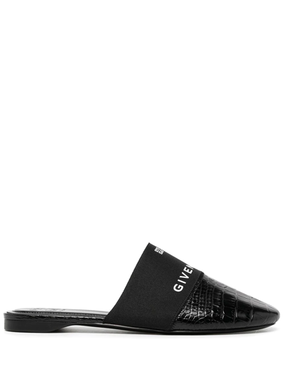 Givenchy Logo-print Round-toe Mules In Schwarz