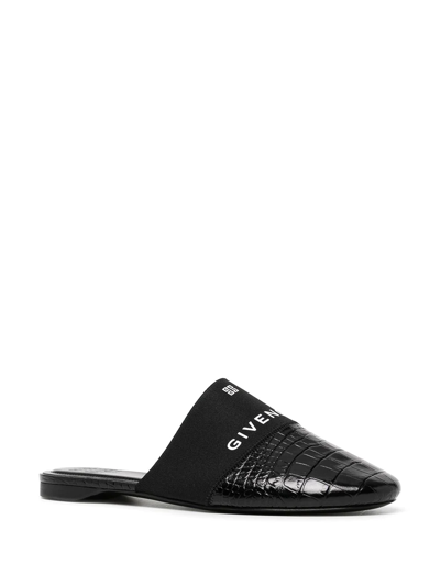 Givenchy Logo-print Round-toe Mules In Schwarz