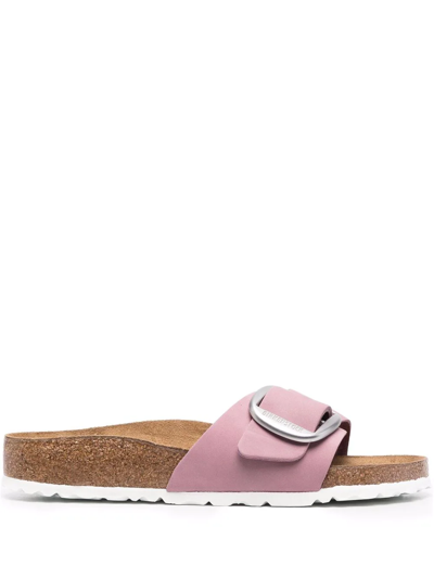 Birkenstock Madrid Big Buckle - Nubuck Leather Slipper With Buckle In Pink  | ModeSens