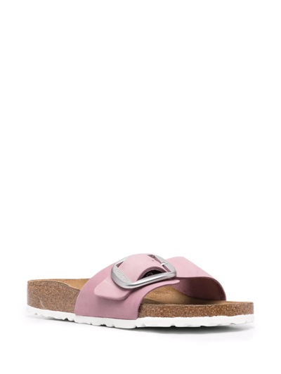 Birkenstock Madrid Big Buckle - Nubuck Leather Slipper With Buckle In Violett