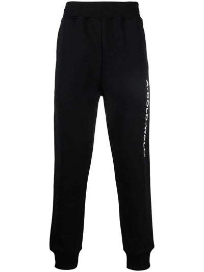 Shop A-cold-wall* Logo-print Tapered Joggers In Schwarz