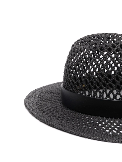 Valentino Black Vlogo Signature Fedora Hat In Schwarz