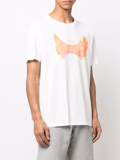 Shop Stone Island Shadow Project Abstract-print T-shirt In Weiss