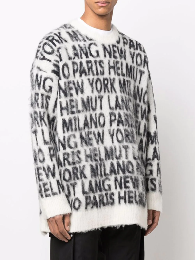 Shop Helmut Lang Logo-print Jumper In Nude