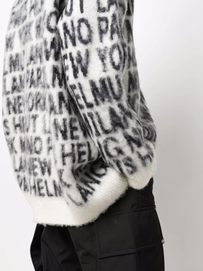 Helmut Lang Logo-intarsia Round-neck Wool And Alpaca-blend Jumper In Nude