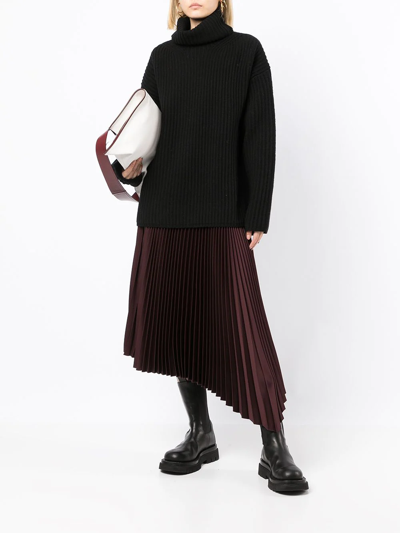 Joseph High-neck Ribbed Wool Jumper In Schwarz
