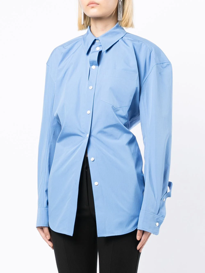 Shop Alexander Wang Ruched Button-up Shirt In Blau