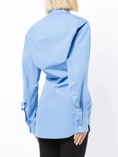 Shop Alexander Wang Ruched Button-up Shirt In Blau