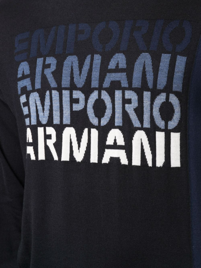 Shop Emporio Armani Logo-print Sweatshirt In Blau