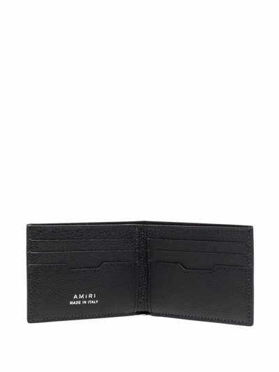 Shop Amiri Logo-embossed Leather Wallet In Black