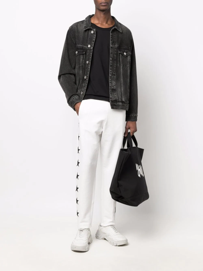 Golden Goose Star Print Track Pants In Weiss