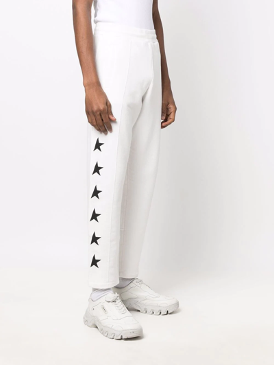 Golden Goose Star Print Track Pants In Weiss