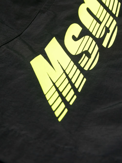 Shop Msgm Logo-print Swim Shorts In Schwarz
