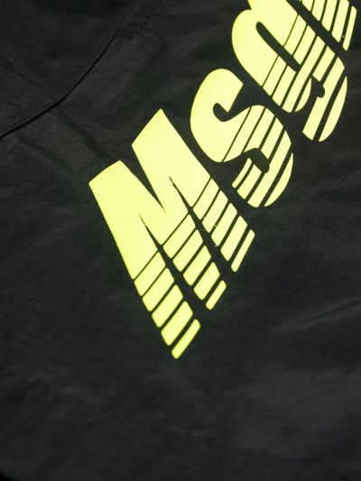 Msgm Bermuda Logo Neri In Schwarz