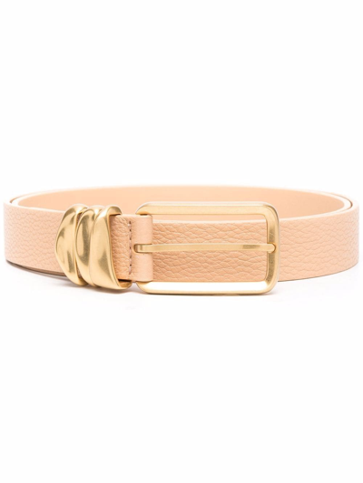 Shop Bottega Veneta Rectangular-buckle Belt In Nude