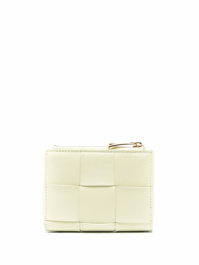 Shop Bottega Veneta Intrecciato Bi-fold Leather Wallet In Gelb