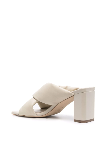 Shop Vic Matie Padded Crossover-strap Mules In Neutrals