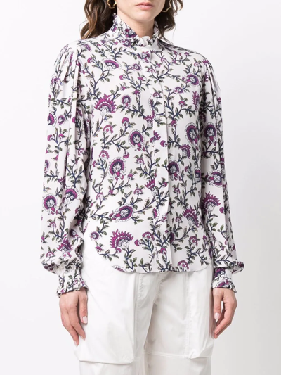 Shop Isabel Marant Brunille Blouse In Weiss