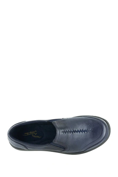 Easy Street Proctor Womens Faux Leather Mini Wedge Slip-on Shoes In New Navy