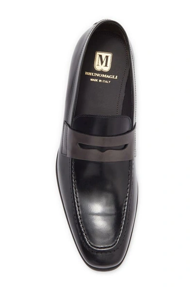 Shop Bruno Magli Mineo Penny Slot Strap Loafer In Black