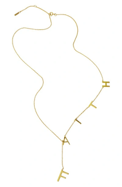 Shop Adornia Faith Lariat Necklace In Yellow/ Gold