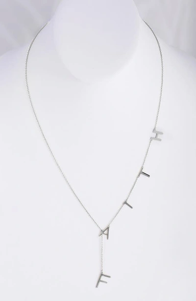 Shop Adornia Faith Lariat Necklace In Silver