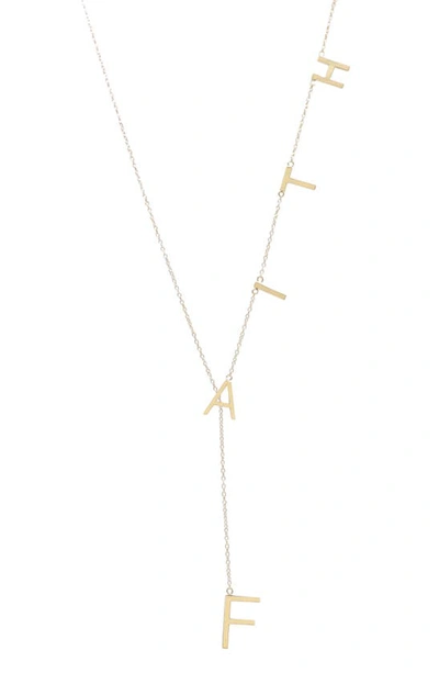 Shop Adornia Faith Lariat Necklace In Yellow/ Gold