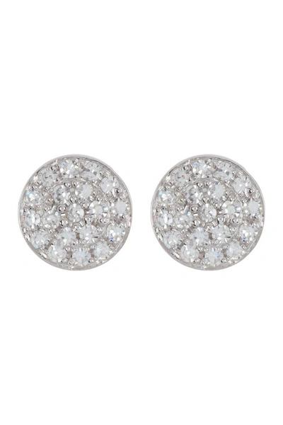 Shop Ron Hami 14k White Gold Micro Diamond Pave Circular Stud Earrings In White Gold/diamond