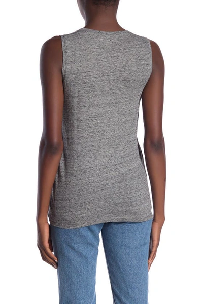 Shop Madewell V-neck Cotton Tank In Heather Pewter