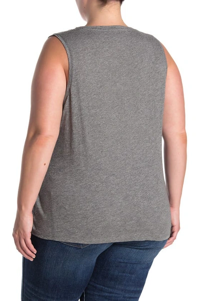 Shop Madewell V-neck Cotton Tank In Heather Pewter