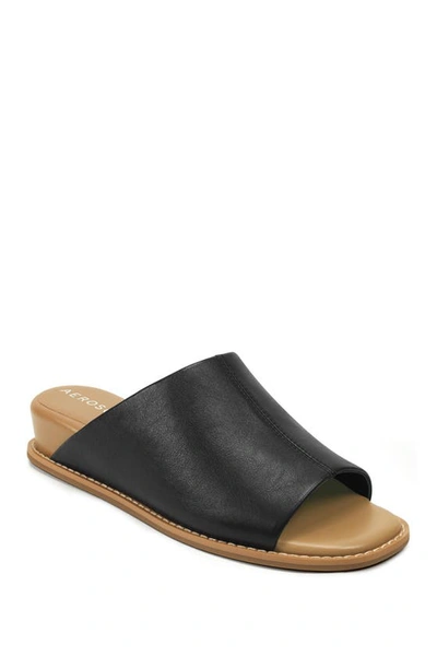 Shop Aerosoles Yorketown Leather Sandal In Black Leather