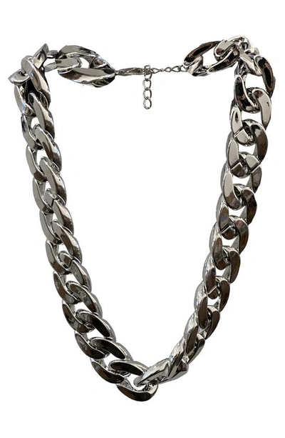 Shop Dogs Of Glamour Caesar Curb Chain Collar In Silver