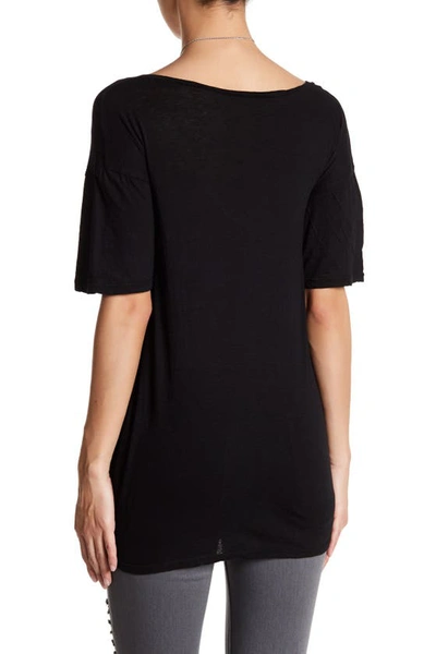 Shop Go Couture V-neck Pocket Boyfriend T-shirt In Black