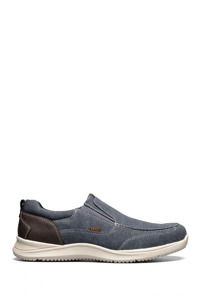 Shop Nunn Bush Conway Canvas Slip-on Sneaker In Dark Blue Canvas