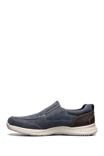 Shop Nunn Bush Conway Canvas Slip-on Sneaker In Dark Blue Canvas