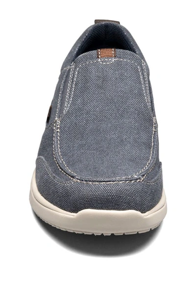 Shop Nunn Bush Conway Canvas Slip-on Sneaker In Dark Blue Canvas