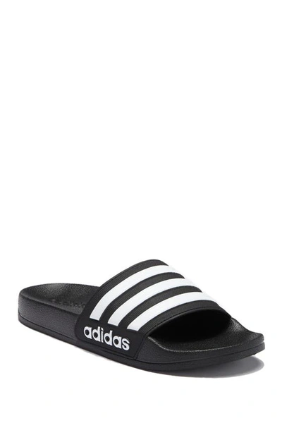 Shop Adidas Originals Adidas Adilette Shower Slide Sandal In Cblack/ftw