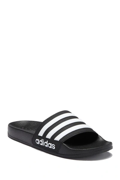 Shop Adidas Originals Adilette Shower Slide Sandal In Cblack/ftw