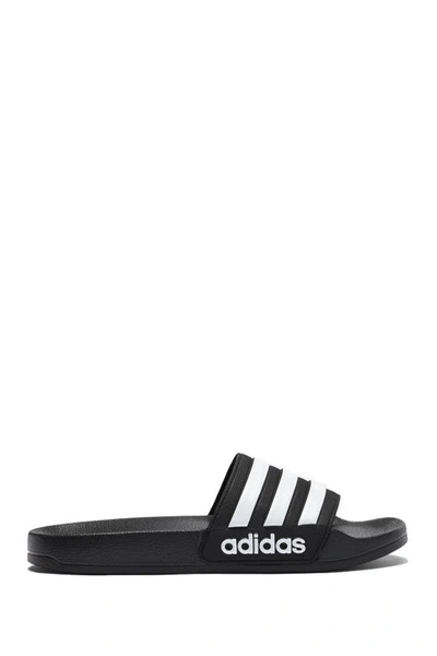 Shop Adidas Originals Adilette Shower Slide Sandal In Cblack/ftw