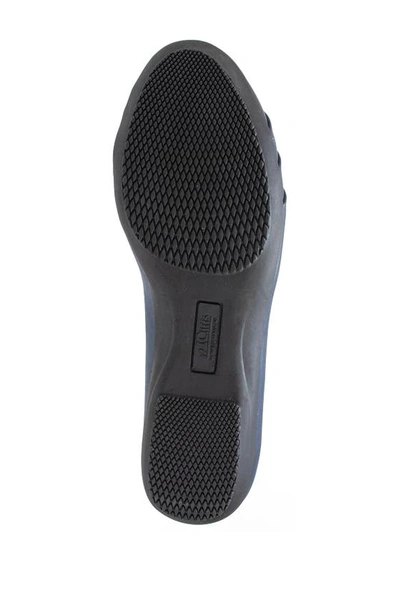 White Mountain Clara Ballet Flat In Navy Burnished Smooth