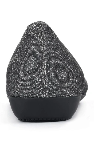 White Mountain Clara Ballet Flat In Pewter/glitter/fabric