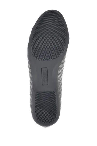 White Mountain Clara Ballet Flat In Pewter/glitter/fabric