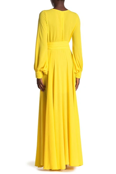 Shop Meghan La Lilypad Solid Maxi Dress In Canary