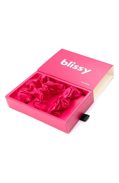 Blissy 3-pack Silk Scrunchies In Hibiscus