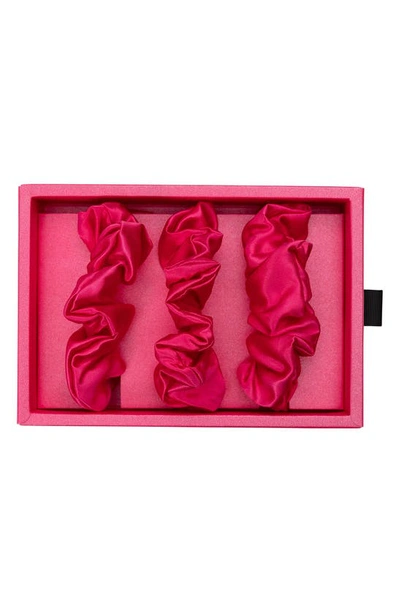 Blissy 3-pack Silk Scrunchies In Hibiscus
