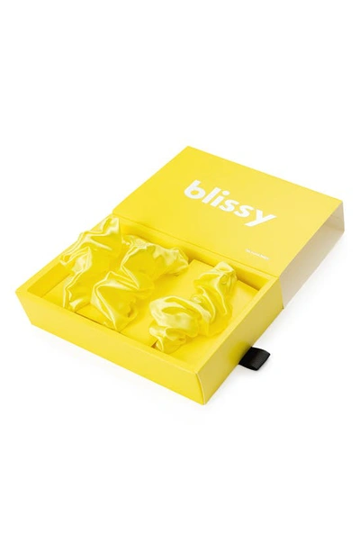 Shop Blissy 3-pack Silk Scrunchies In Sunshine Yellow
