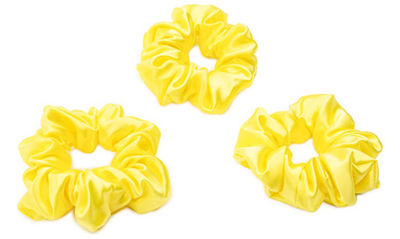 Shop Blissy 3-pack Silk Scrunchies In Sunshine Yellow